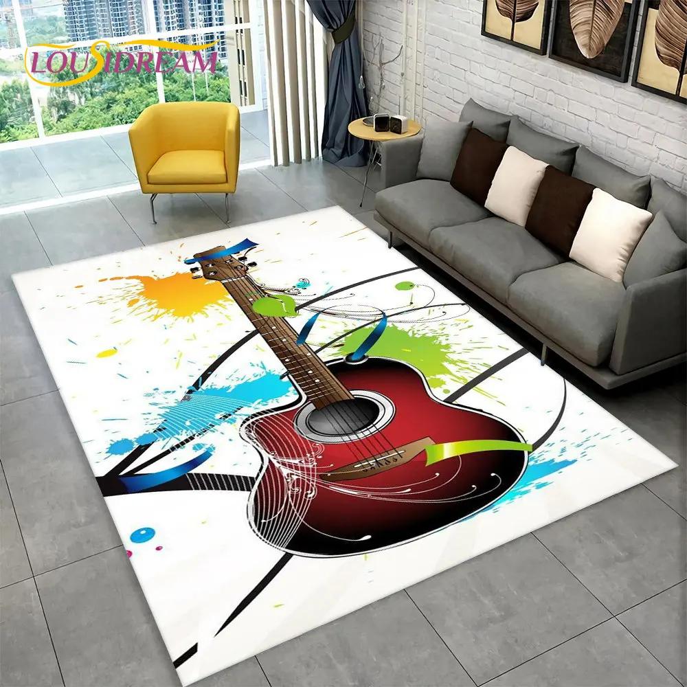 Gitara klasyczna gitara elektryczna dywanik basowy, dywanik do salonu sypialnia Sofa wycieraczka Decor, gra dla dzieci antypoślizgowa mata podłogowa