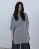 Yokitoki Bla Bla Heart Over Fit T-Shirt [Grey]