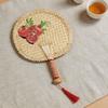 Creative Ancient-Style Hand-Cranked Fan Embroidered Traditional Handmade Fan Decorative Cattail Fan Summer