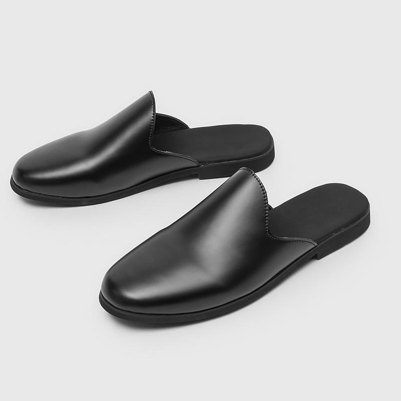 Fashion Men Slippers Fashion Leather Loafers Moccasins Outdoor Non-slip Casual Walking Shoes Men Mules Slides Comfortable Beach Flats