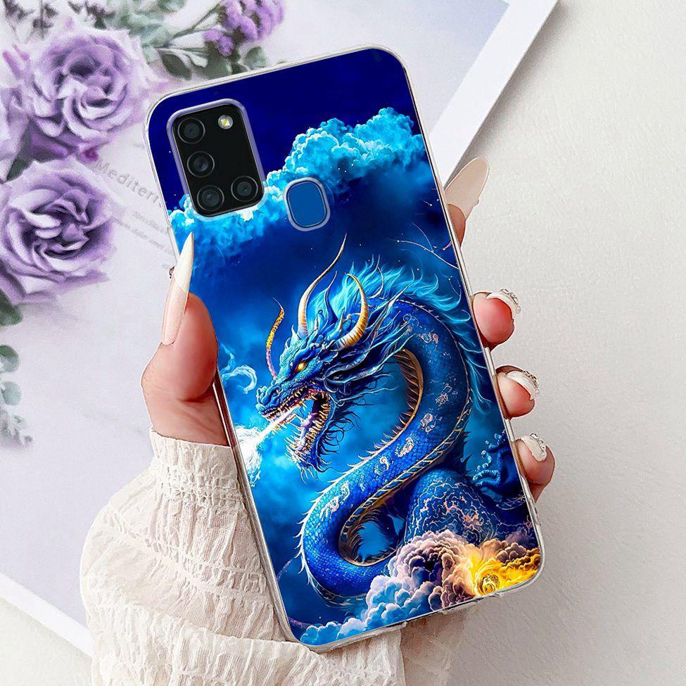 For Samsung A21s Case Cover Clear Fashion Luxury Cute Painted Back Cover For Samsung Galaxy A21s Phone Case A217F A217M A217N