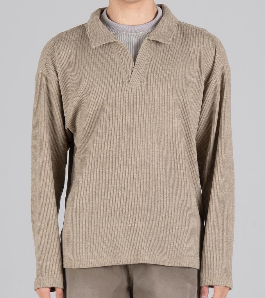 Beoteunseoul Layered Open Collar Knit (Beige)