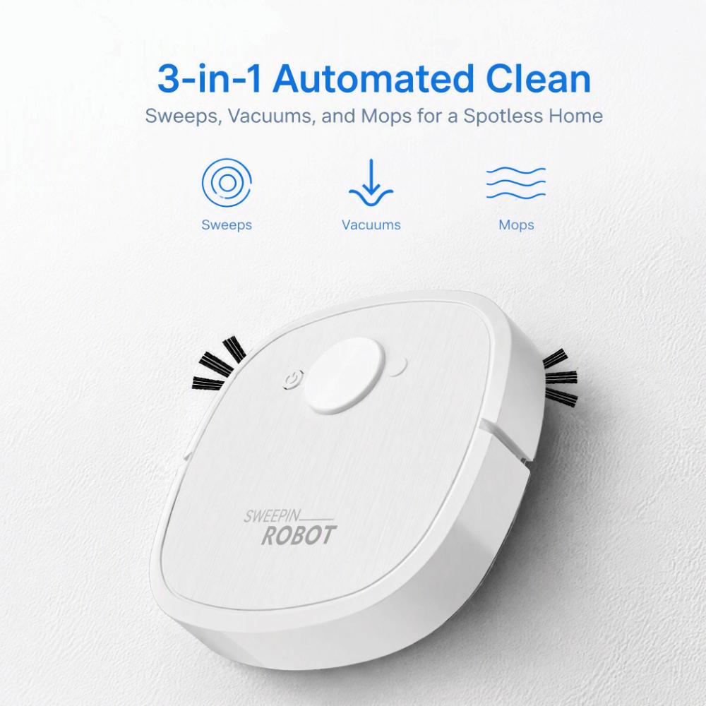 Strong Suction Sweeping Robot Automatic Vacuum Cleaner 3-In-1 Robot Vacuum for 400mAh Mini Cleaning