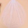 Delicate Rhinestones Wedding Veil Double Layer Crystal Design Soft Mesh Fabric Comfortable Bride Headpiece
