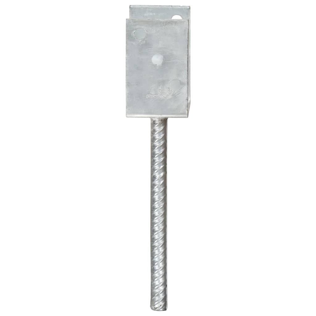 Vidaxl Post Anchors, 6 Pcs, Silver, 10 X 6 X 30 Cm, Steel