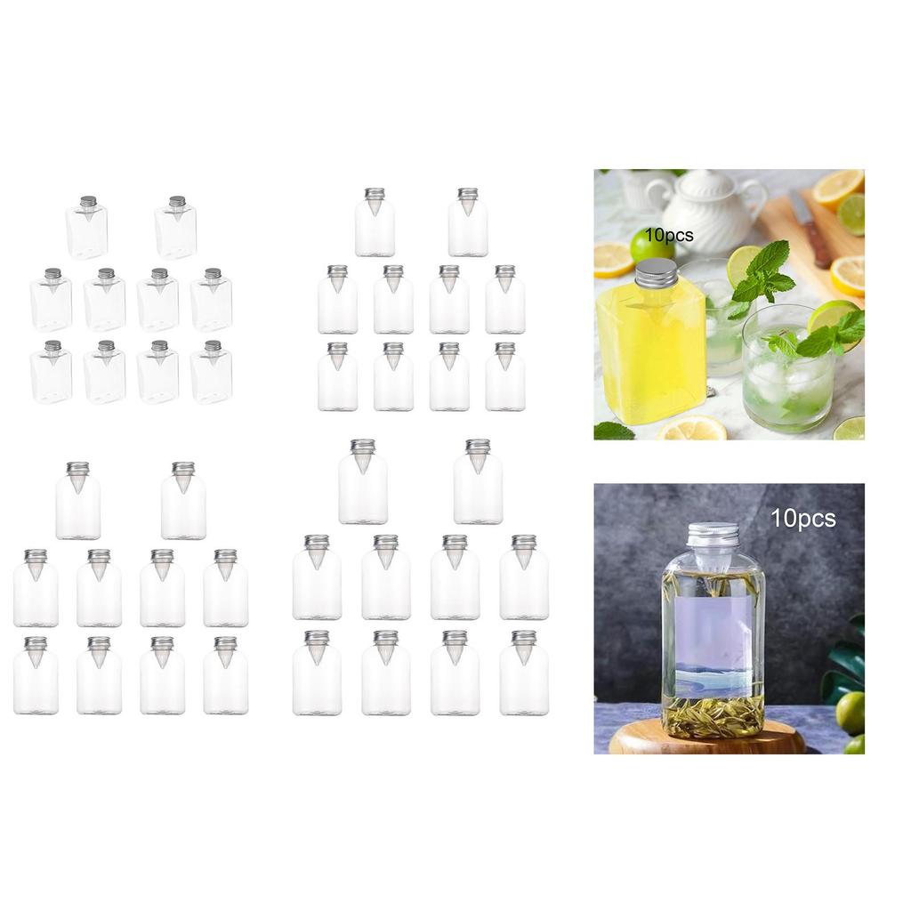 10 Pieces Empty Juice Bottles Airtight Lid Drink Container Reusable Beverage Drinking Jar