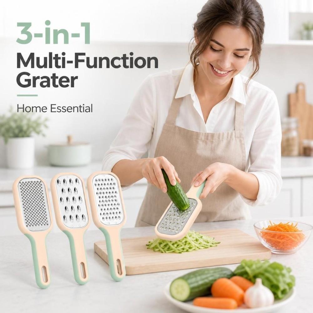 3pcs/set Handheld Vegetable Grater Stackable Ginger Garlic Zester Cheese Grater Radish Grating