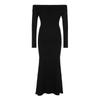 Elegant French Lace One-Shoulder Fishtail Knit Dress - Slim-Fit Waist-Cinching Long Gown for Women