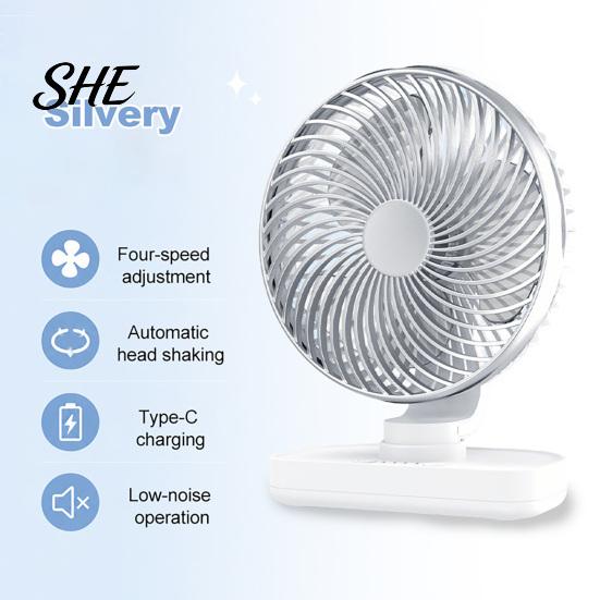 Electric Fan for Office Portable Desk Fan, Small Air Circulating 3 Speed Quiet Personal Cooling Adjustable Tilt Head Table Dorm Kitchen Circulator