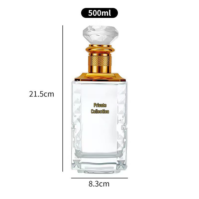 High-Value 1 Jin Square Baijiu Glass Bottle – Thickened & Sealed for Private Collection