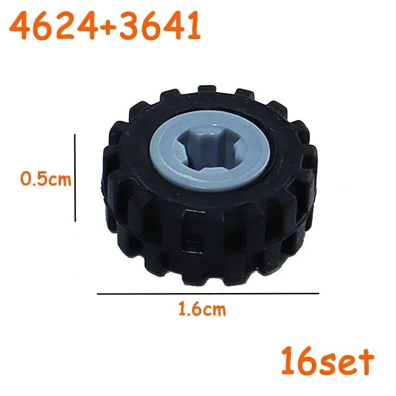 Non-Toxic Wheel Pack Tires Shaft Plate Holder Axle With Pin Building Blocks Moc Creative City Cars Diy Models Accessories Construction Toy