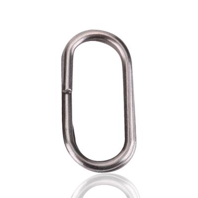 100 Pezzi Acciaio Inossidabile Anellini Ovali Split Girevoli Moschettoni Attrezzatura da Pesca Connettore(10x19mm)