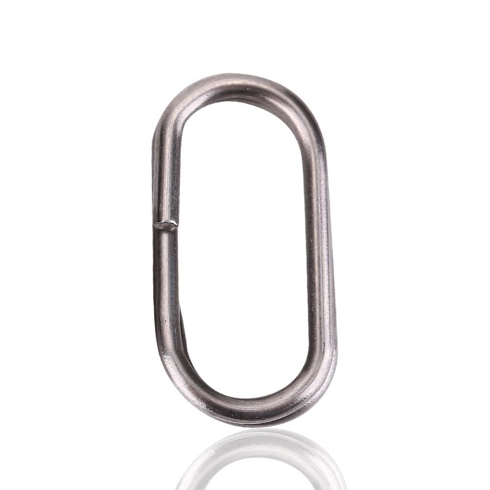 100 Stück Edelstahl Ovale Sprengringe Wirbel Karabiner Karpfenangeln Zubehör Verbinder