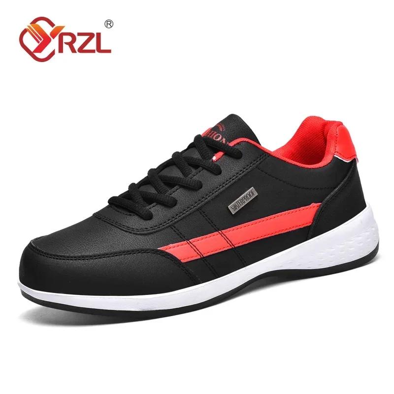 YRZL Herrenschuhe Frühling Herbst wasserdichte Wanderschuhe Freizeit Herren Leder Sportschuhe rutschfeste Schuhe Tennis für Herren