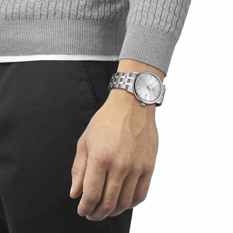 Tissot Quarzwerk 50 Meter Wasserdichtigkeit Herrenuhren Uhr 42mm Silbernes Zifferblatt Edelstahlgehäuse T129.410.11.031.00