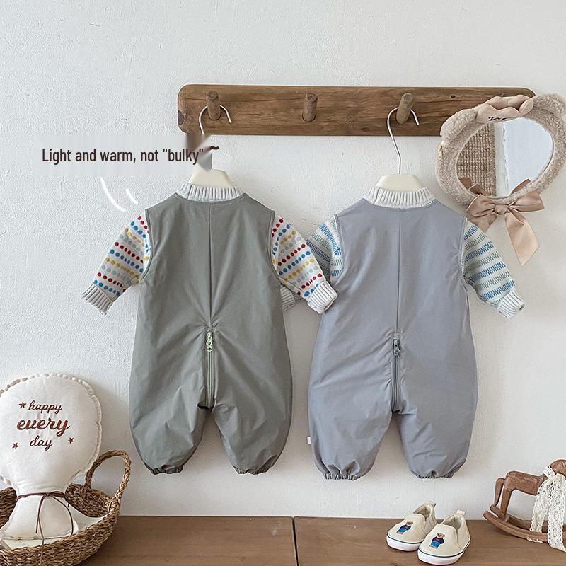 New Winter Thickened Sleeveless Baby Romper 2025 - Newborn Fashion Bodysuit