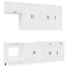 Kitchen Unit PORTO 8 Pcs High Gloss White Engineered Wood