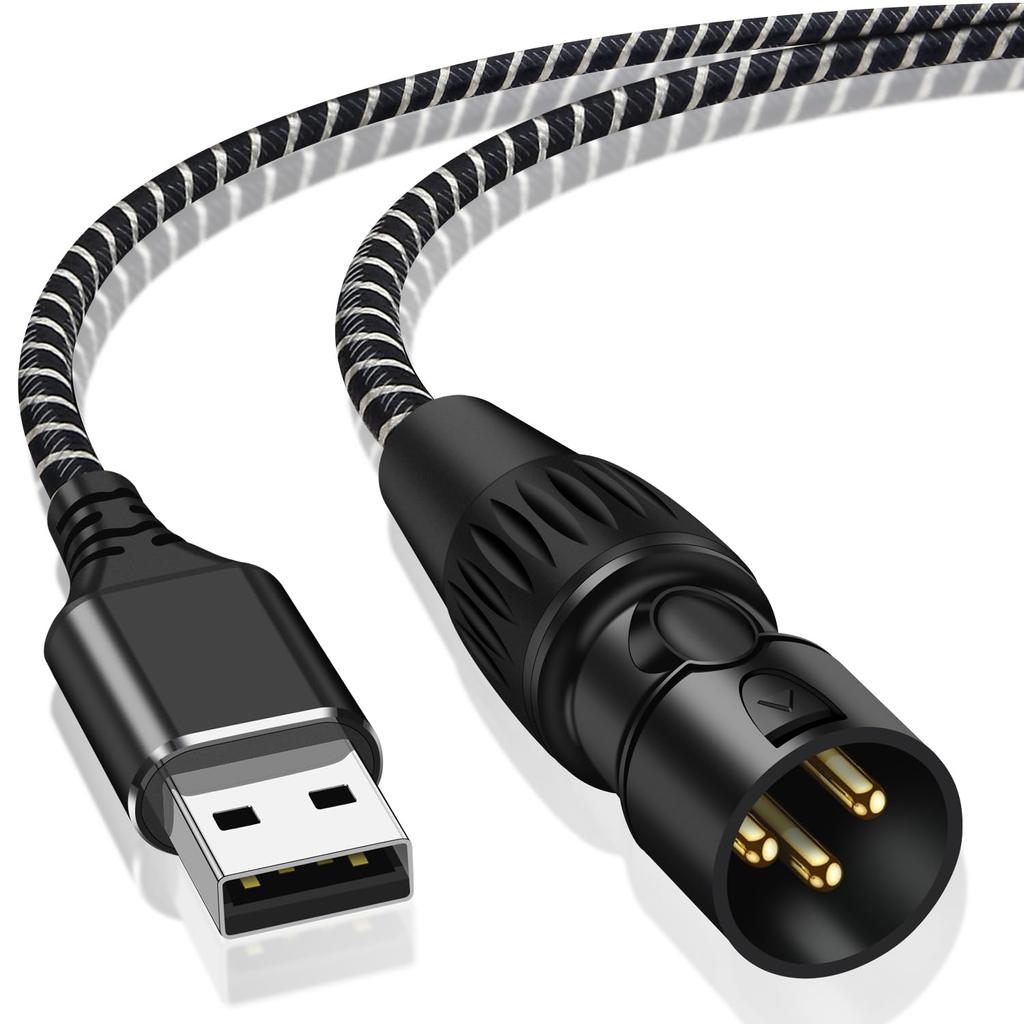 Kabel USB XLR Audio Converter 2M XLR samec na USB Audio USB A na XLR samec výstupní stereo kabel kompatibilní s adaptérem stolního mixéru, Windows, PC,