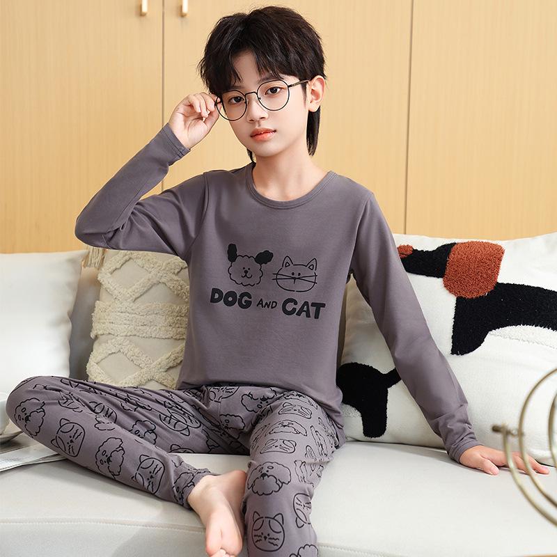 

Boys Thermal Underwear Set - Slim-Fit Warm Base Layer for Medium & Large Kids, Autumn/Winter 2025 130cm серый