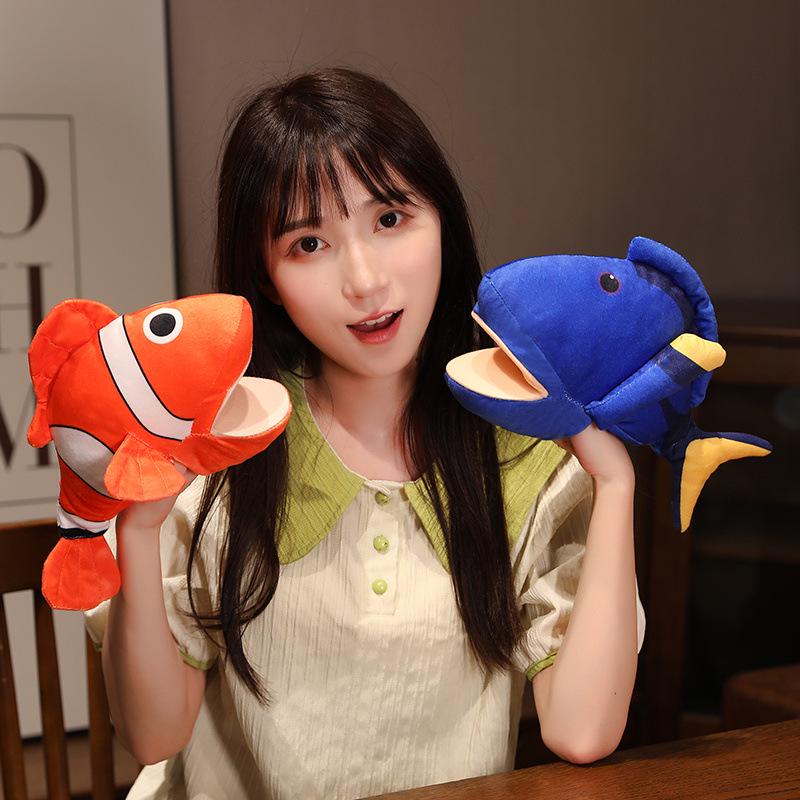Adorable Sea Animal Hand Puppets for Kindergarten Storytelling and Parent-Child Play - Open Mouth Design