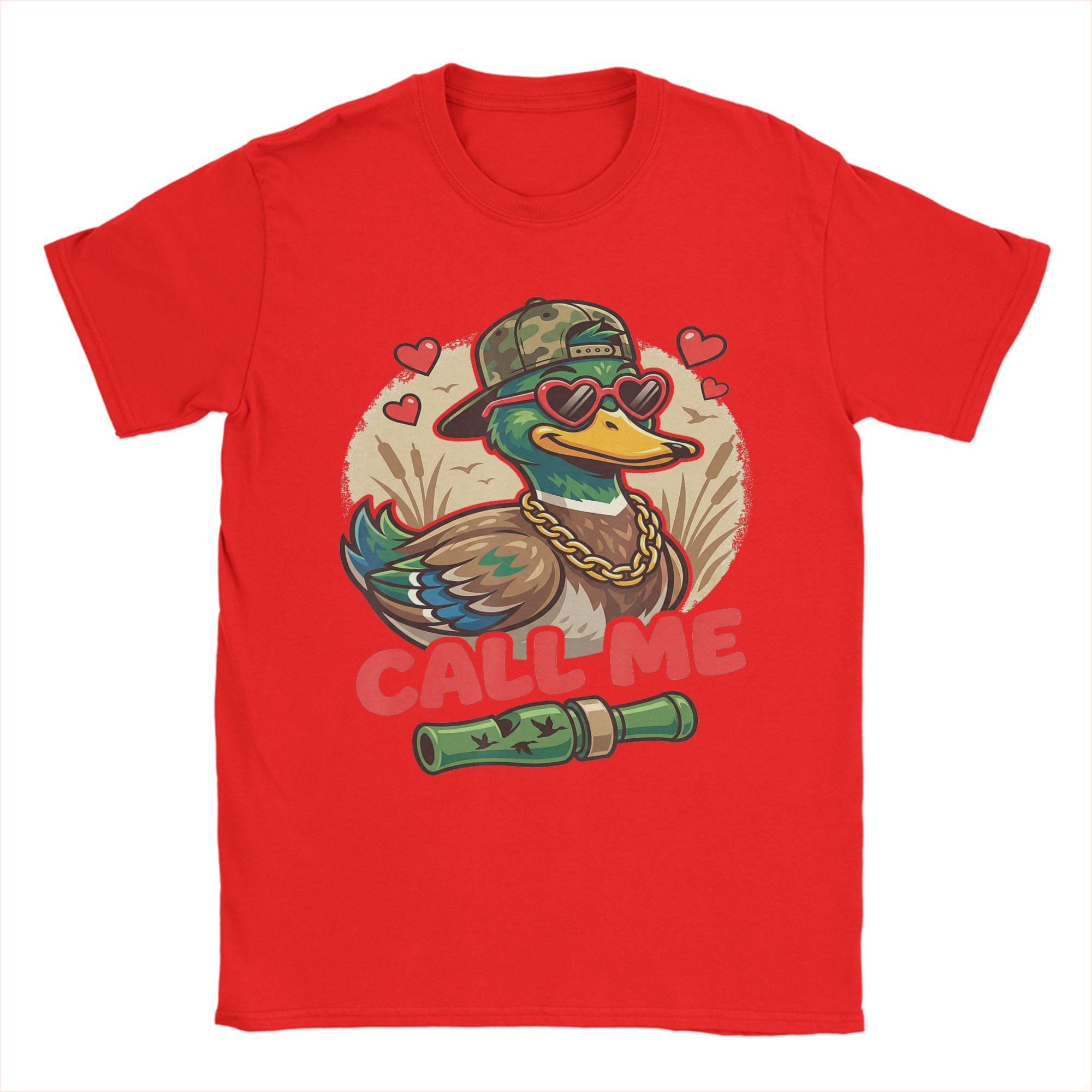 Call Me Duck Hunting Retro Valentines Day TShirt Summer Harajuku T Shirts Adult 100 Short Sleeve Y2K Casual Tops S