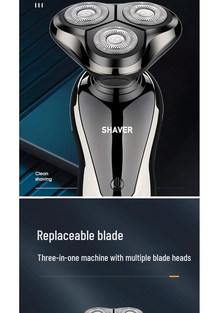 Rasoio Elettrico LCD: Rasoio da uomo multifunzione intelligente tre-in-uno anti-pizzicamento con ampio display digitale.