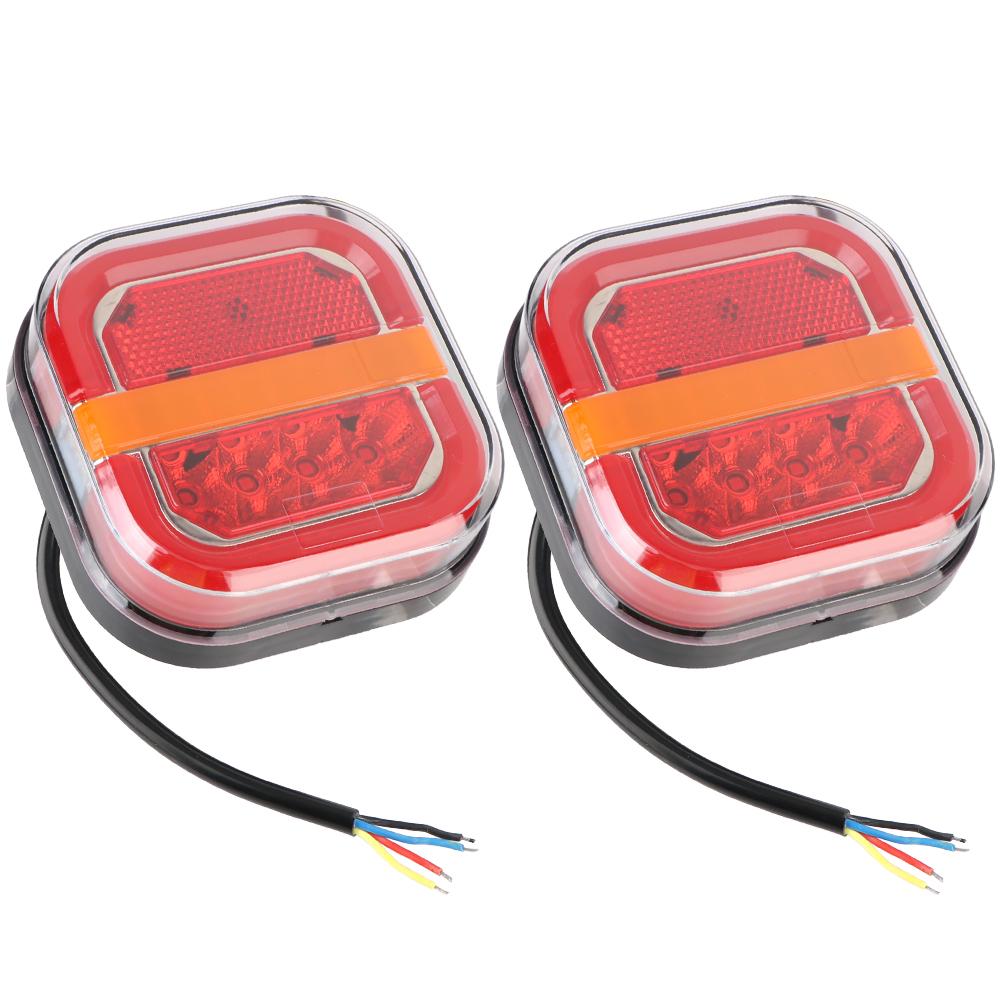 

License Plate Lamp Car Tail Lamp for Truck UTV ATV Van Taillight Turn Signal Indicator Square 12V 24V Car Accessories 28 LED