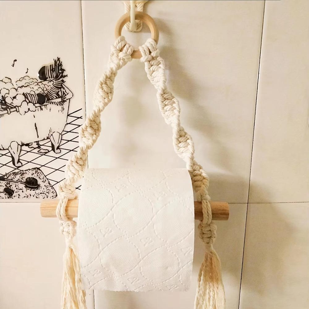 Cotton Thread Bohemian Paper Towel Rack Bohemia Toilet Tissue Holder Tissue Storage Rack  Hotel