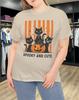 Retro Cat Halloween Cotton Unisex T-Shirt Mens Womens Tees Top