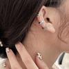 Korean S925 Sterling Silver Geometric Ear Clip for Women - No Piercing Required, Stylish and Simple Niche Jewelry.