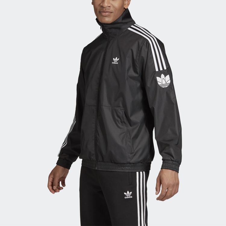 Adidas Casual Loose Training Running Jacket Men Outerwear Black GN1862
