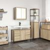 Bathroom Furniture Set with Shelf 2 pcs Sonoma Oak and Black