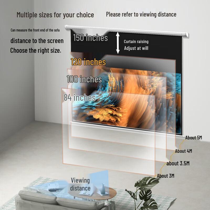 Deli 100-inch 16:9 Floor-Pull Projector Screen