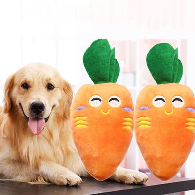 Squeaky Dog Toys Plush Puppy Toys Cute Carrot Bone Toy for Small Dogs Interactive Pet Squeak Chew Toy for Dog Fun&Teeth Cleaning