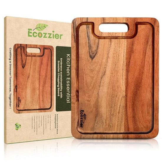

Wooden Chopping Board for Kitchen Vegetable Cutting Board with Juice Groove Seasoned Acacia Wood Naturally Antibacterial Anti-warp