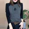 Women's Double-Sided Fleece Warm Top: Color Block, Slimming, Semi-High Neck, Long Sleeve Sweater. Perfect for Autumn/Winter.