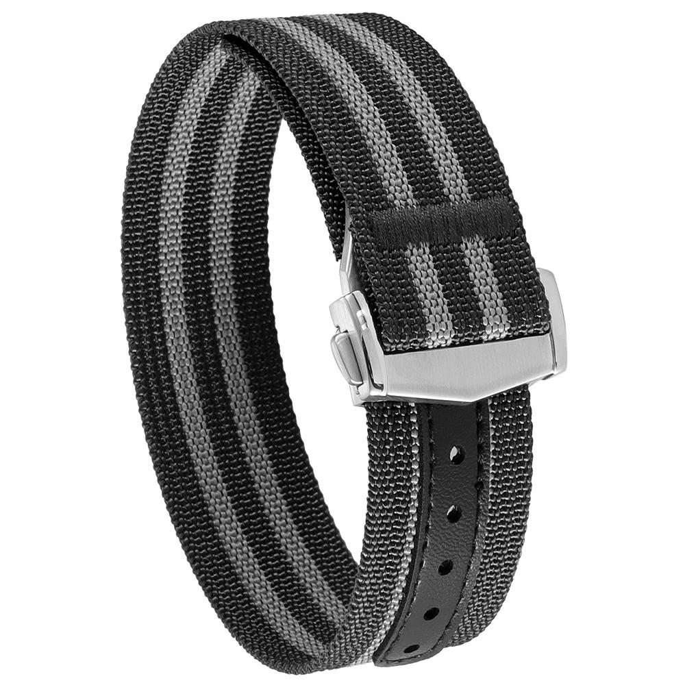 Premium Ribbed Watch Band Deployant Clasp Nylon 22MM 20MM Watch Strap for Omega Folding Buckle Watchband Sport Wristband For Men