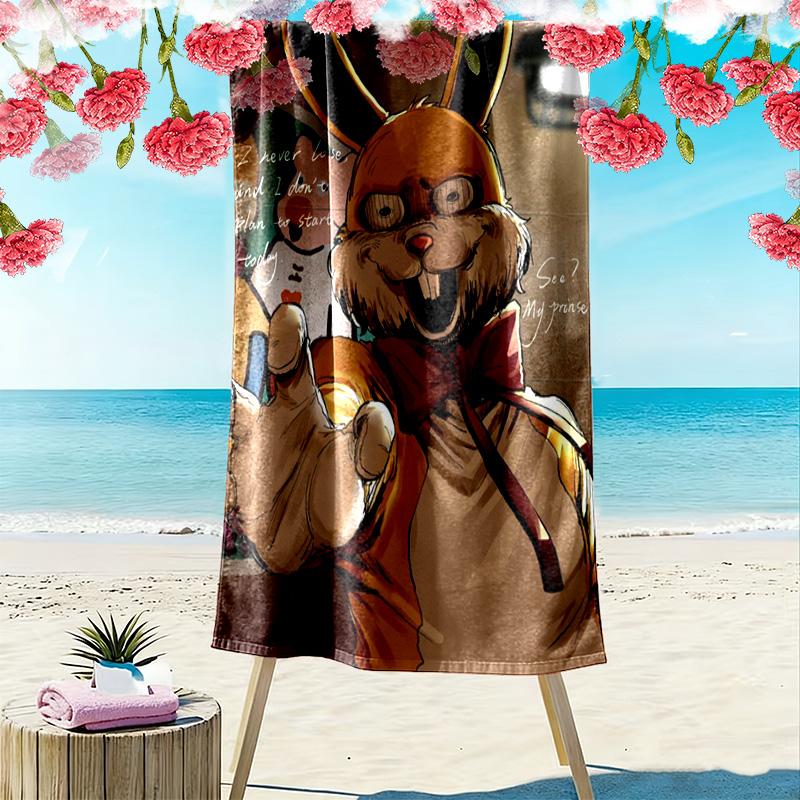 Horror Rabbit 2D Flat Print Beach Towel, Large Soft Quick Dry Towel for Beach Camping SwimmingZSTJ0915286