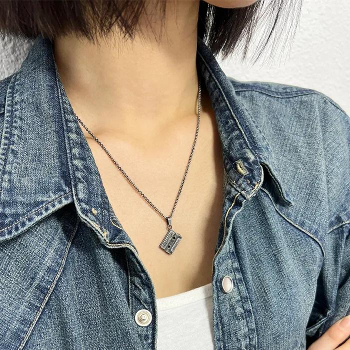 1980s Vintage Cassette Tape Necklace