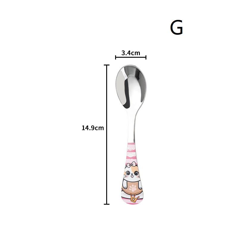 1/4Pcs Animal Cartoon Cute Fork Stainless Steel Children Spoon Fork Children Kids Cutlery Set Tableware Dinnerware Supplies Gift