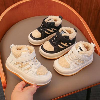 Girls Cotton Shoes Children Plush Thickened Anti-skid Shoes Boys Warm Sports Shoes Baby Soft Comfortable Winter