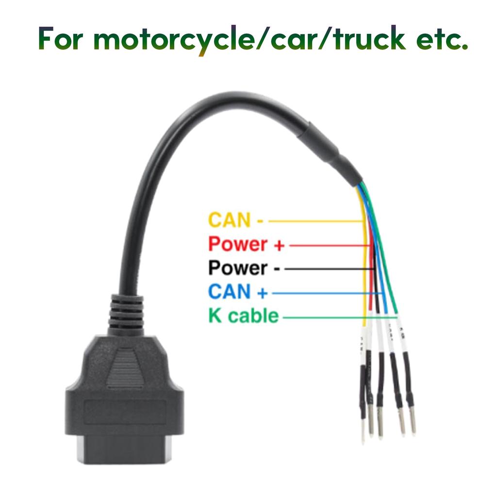 16pin OBD OBD2 Female K Line Can Line Jumper Tester Connector Diagnostic Cable Universal K+CAN OBD2 Cable for Vehicles