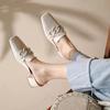 Square Head New Summer Bag Head Half Slippers Cool Slippers Fashion Casual Temperament Medium Heel White Muller Thick Heel