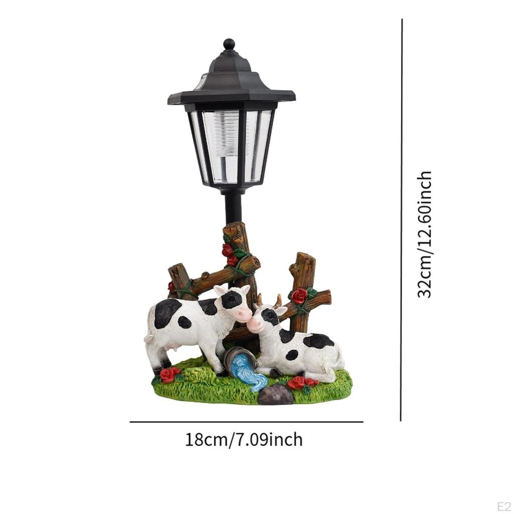 Cow and Sheep Statue Landscape Lamp with Solar Lights Yard Housewarming Gifts Garden Decor Outside