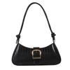 2023 Trendy White French Texture Underarm Handbag for Women - Solid Color Baguette Style