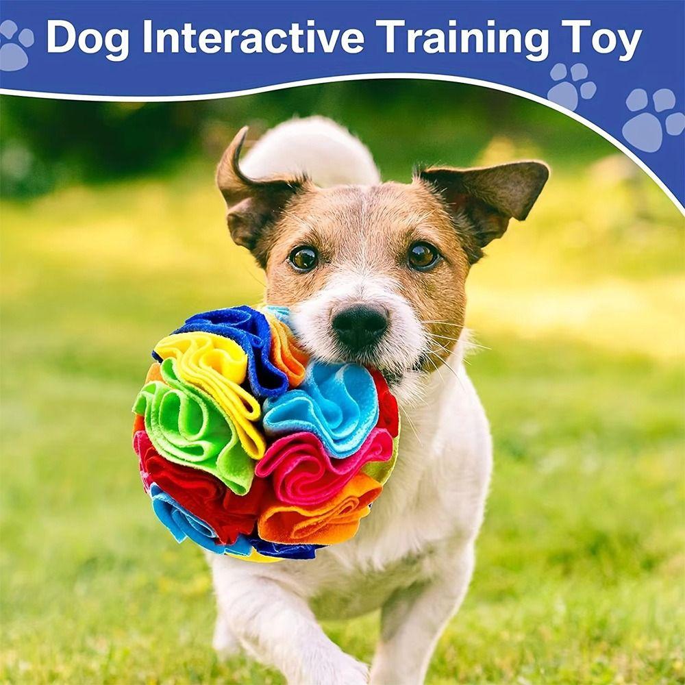 Cute Polar Fleece Interactive Dog Toys Hiding Food Portable Dog Snuffle Ball Training Durable Slow Feeder Dog