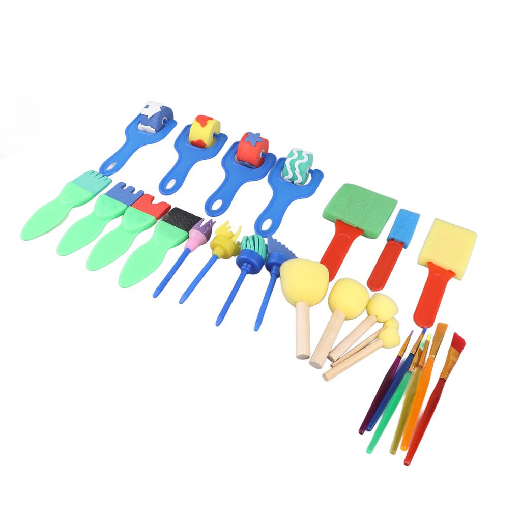 26 Stück Kindermalschwämme Frühkindliche Bildung Waschbar Wiederverwendbar Malpinsel Schwammstempel für Kinder Erwachsene