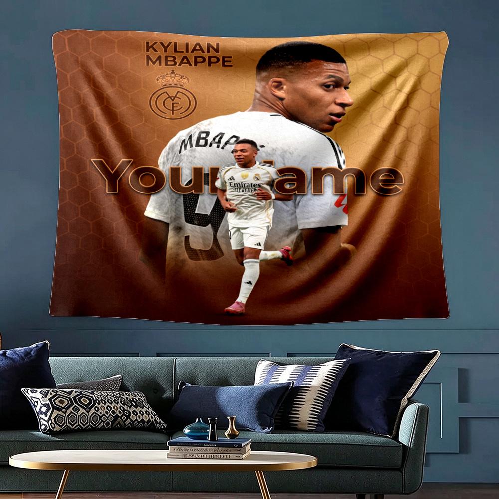 Mbappe individualus jūsų vardas sienos dekoras gobelenas menas augintinio atminimui gimtadieniui vestuvių vakarėlio fonas šeimos dovana