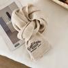 Solid color knitted scarf women's winter wool blended soft waxy scarf men's warm couple style students give gifts