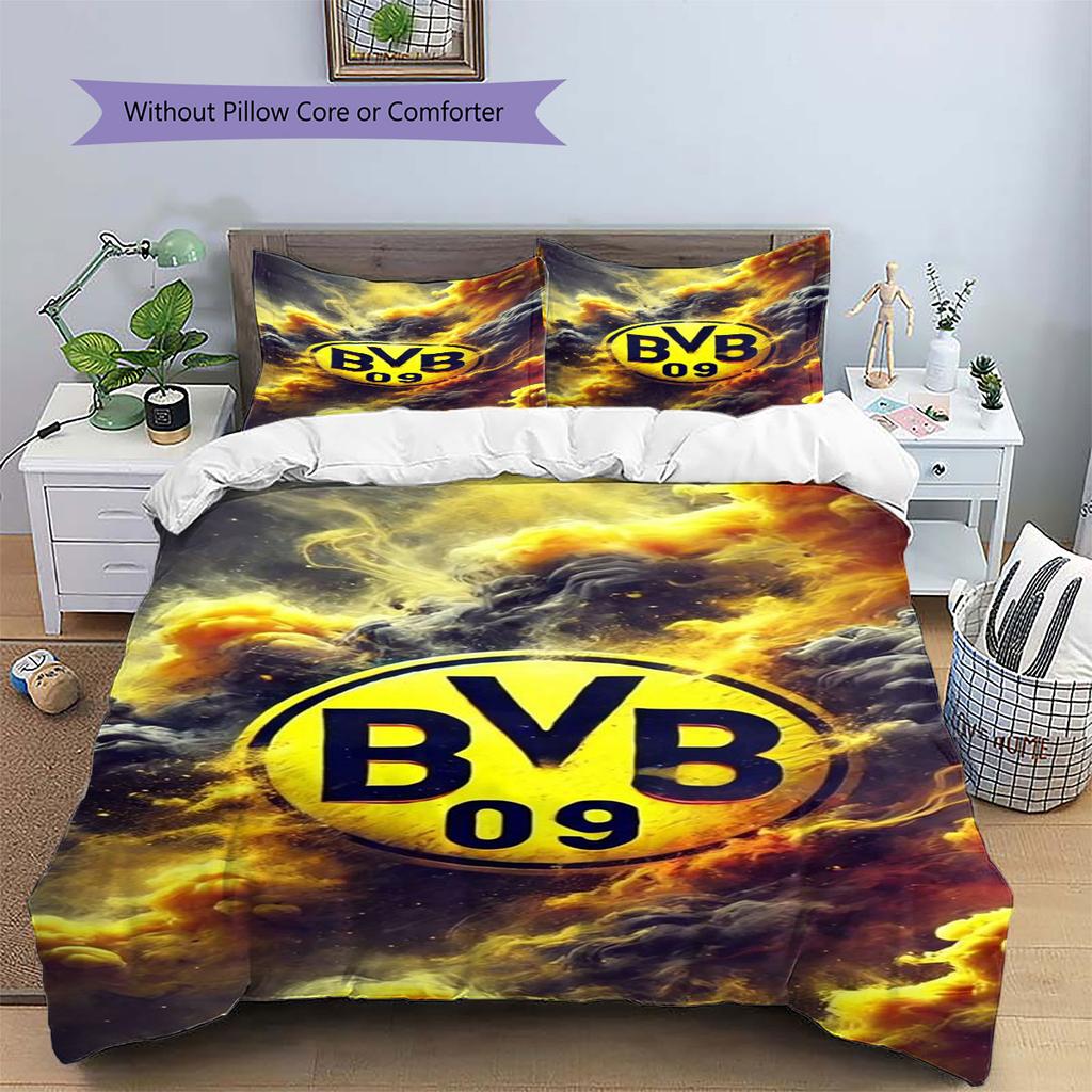 BVB Pattern Bedding,Quilt Set Quilt Cover Pillowcase Home Birthday Gift(1 * Duvet Cover + 2 * Pillowcase, Without Core)
